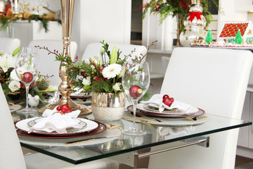 Christmas dining room table.
