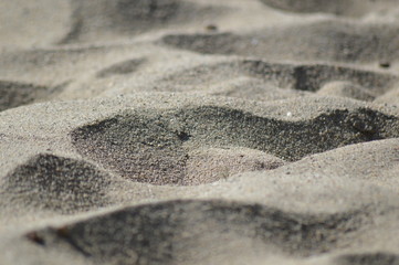 Zoom on the beach from the mediterranean sea 