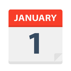 January 1 - Calendar Icon