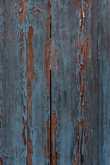 Old blue and brown painted wooden rustic background
