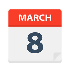 March 8 - Calendar Icon