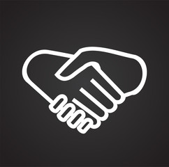 Fototapeta premium Virtual friendship on black background icon