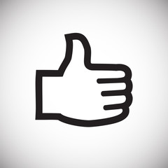 Thumb up hand on white background icon