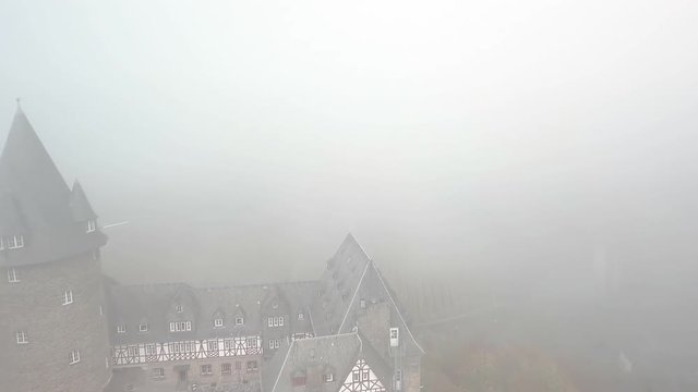 A cloudy morning above Mainz river near Bacharach town in Rheinland Pfalz Germany.