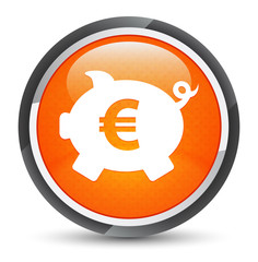 Piggy bank euro sign icon galaxy orange round button