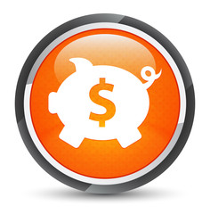Piggy bank dollar sign icon galaxy orange round button
