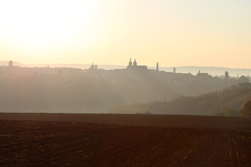 Fototapeta premium Misty dawn in Rothenburg ob der Tauber, Germany