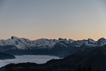 Fototapeta na wymiar Sunset over the alps
