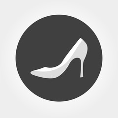 Elegant womens shoe in silhouette style isolated on background. Fashion female shoes isolated vector illustration