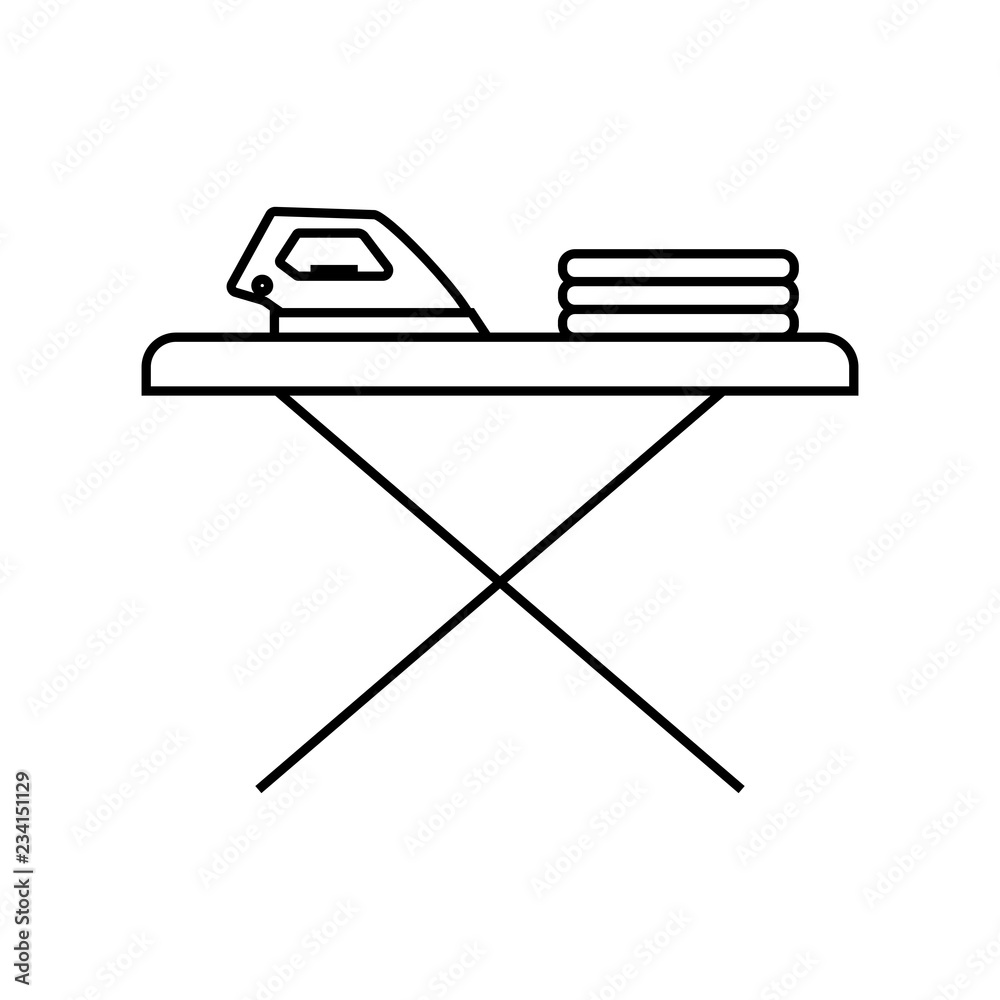 Wall mural Ironing board outline icon. linear style sign for mobile concept and web design.