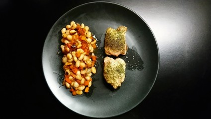 Fait maison - Sauté de poulet, coco de paimpol et tomate