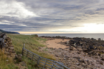Fototapeta na wymiar Sunset on the Caithness Coast in Scotland 
