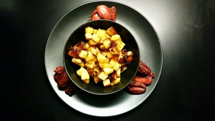 Fait maison - Coeurs de canard et pommes de terre sautées