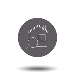 Search home outline icon. linear style sign for mobile concept and web design. Real estate search line vector icon. Symbol, logo illustration.