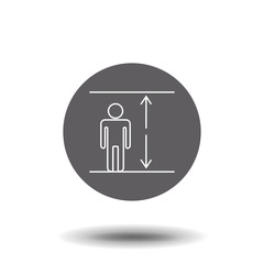Length of person line icon. Size, arrows, measuring. Growth concept.