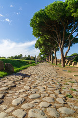 Ostia antica in Rome, Italy. Archaeological Roman empire street view