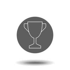 Trophy cup line icon vector.