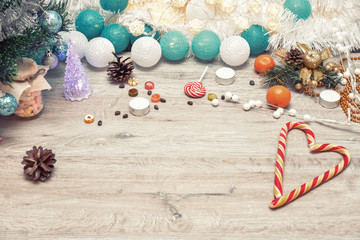 wooden winter christmas background