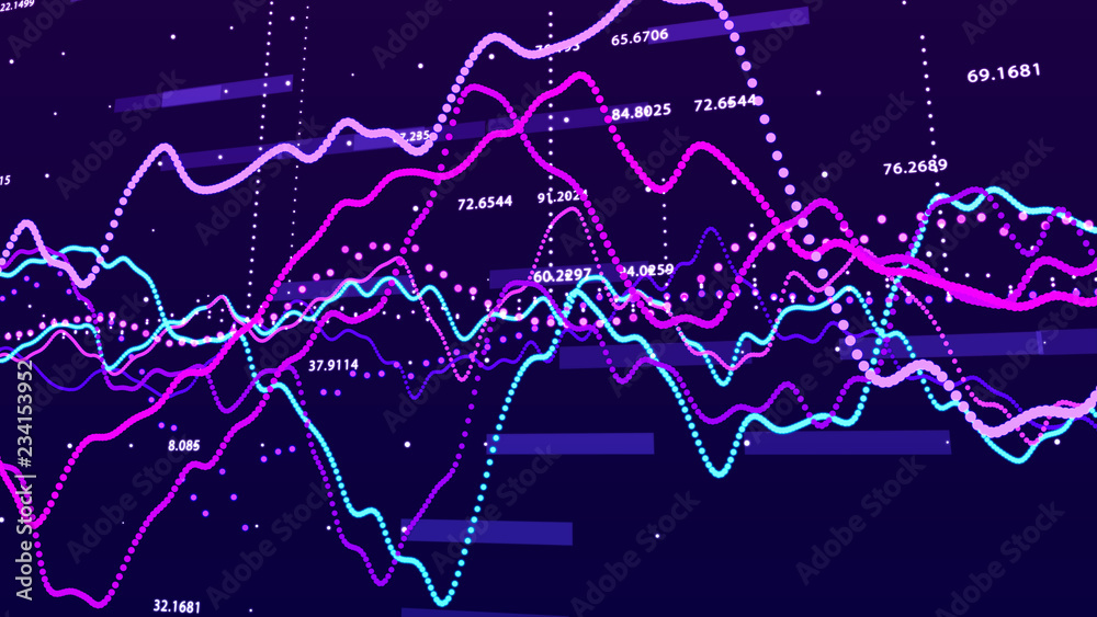 Leinwandbilder stock market graph. big data visualization. investment graph concept. 3d rendering.