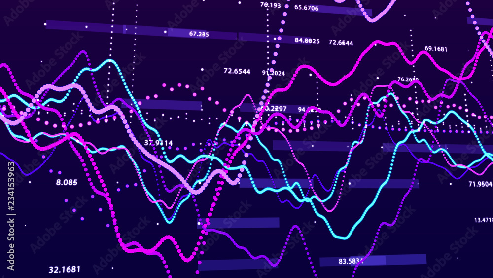 Leinwandbilder stock market graph. big data visualization. investment graph concept. 3d rendering.