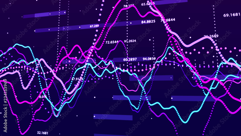 Leinwandbilder stock market graph. big data visualization. investment graph concept. 3d rendering.