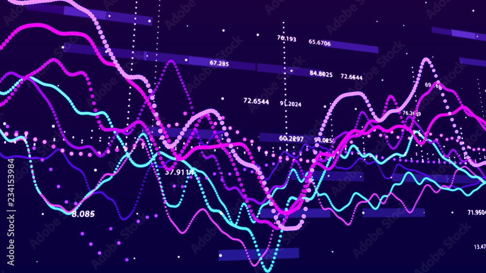 Leinwandbilder stock market graph. big data visualization. investment graph concept. 3d rendering.