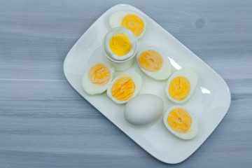 Hard boiled eggs.