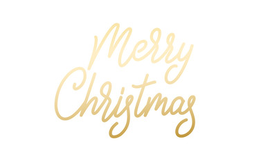 Merry Christmas. Xmas gold calligraphy lettering label.