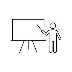 Training line icon, outline vector sign, linear style pictogram isolated on white. Symbol, logo illustration.