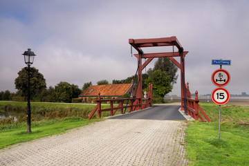 Drawbridge across a moat