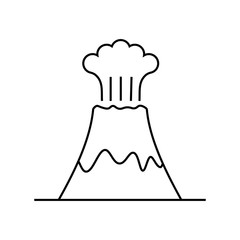 Volcano icon vector isolated on white background, Volcano sign , line or linear sign, element design in outline style