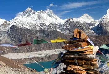 Papier Peint photo autocollant Makalu mount Everest Lhotse Makalu Nepal Himalayas mountains
