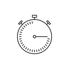 Stop watch icon thin line for web and mobile, modern minimalistic flat design. Vector dark grey icon on light grey background.