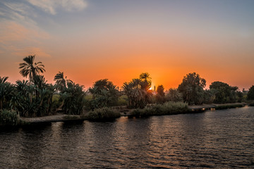 Sunset at the bank of river Nile