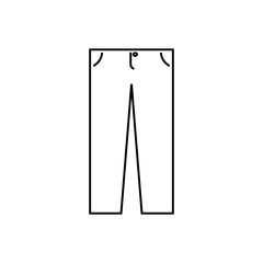 Men's jeans or pants sign. Vector. Flat style black icon on white.