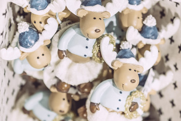 Décoration de Noel, petites figurines en résine