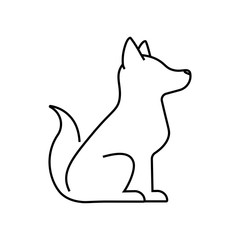 Pet dog line icon, outline vector sign, linear pictogram isolated on white. Symbol, logo illustration