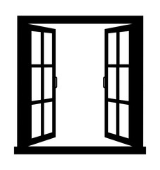 Open window on white background vector