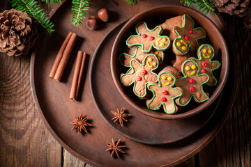 Aromatic cookies in the shape of man for Christmas
