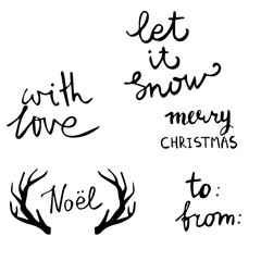 Set of Christmas lettering handwritten