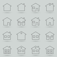 Simple collection of home related line icons. Thin line vector set of signs for infographic, logo, app development and website design.