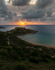 A beautiful winter sunset after a short hike to the beach 