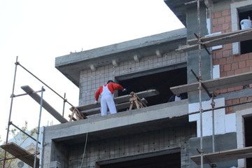 Naklejka premium People at work on construction