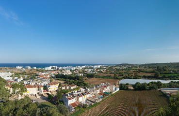 Beautiful panoramic view of the Protaras city and Mediterranean seashore from the St. Elias Church, Cyprus