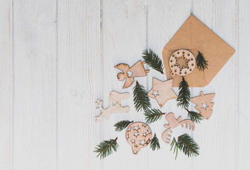 Natural fresh wooden christmas backgrounds