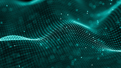 Data technology background. Abstract background. Connecting dots and lines on dark background. 3D rendering. 4k.