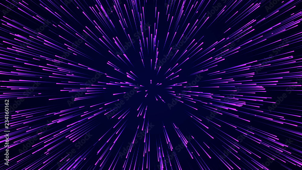 Poster Abstract circular speed background. Starburst dynamic lines pattern. Abstract data flow background. 3D rendering.