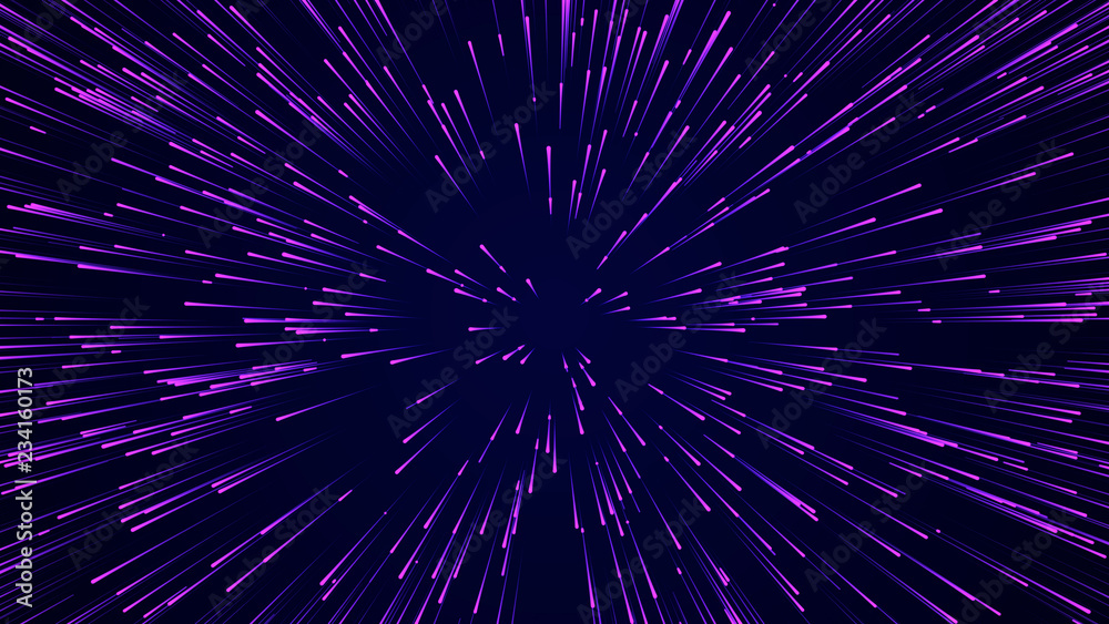 Poster Abstract circular speed background. Starburst dynamic lines pattern. Abstract data flow background. 3D rendering.
