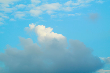 blue sky with clouds and sun