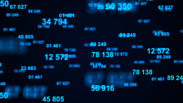 Digital blue background. Information code. Binary computer code. 3d rendering